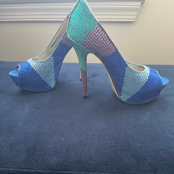 Enzo Angiolini Multi-colored Rhinestone Pumps - Picture 8 of 12